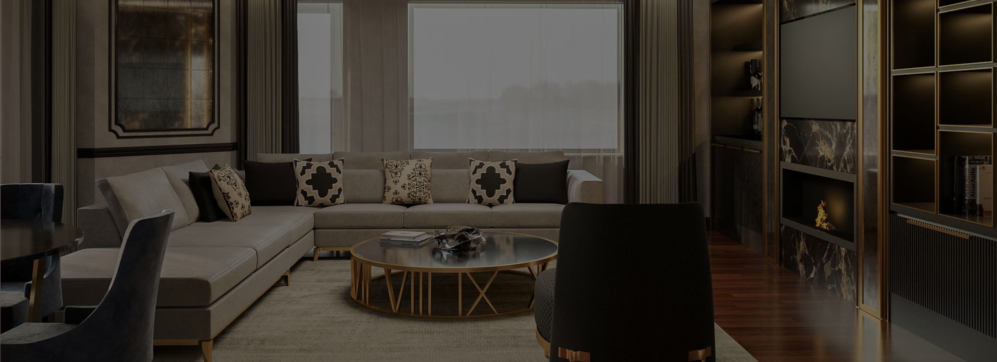 يمكننا إضافة لمسة من الأناقة إلى مبنى حديث بتفاصيل ذهبية.